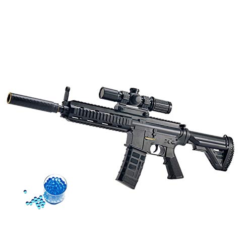 JINGYD Pistola de Juguete de Bomba de Agua, Rifle de Francotirador de Combate Militar Elite, Rifle de Francotirador de Juguete de Bomba de Agua CS para niños al Aire Libre +10000 Bomba de Agua