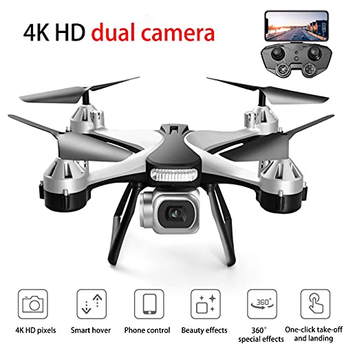 JJDSN Drone con cámara para Adultos, cámara WiFi 4K FPV Live Video, RC Quadcopter Regalos para Principiantes con Sensor de Gravedad, Funciones de waypoints, Modo sin Cabeza, One Key Take O Rojo