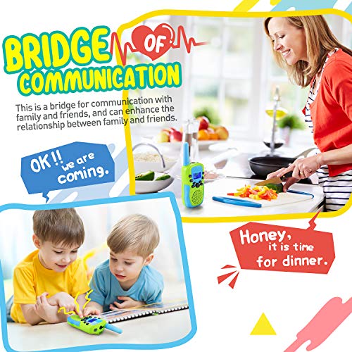 Jojoin 2 pcs Walkie Talkie Niños con 8/20/22 Canales de BandaEstrecha, Larga Distancia 3km, Función Vox, 10 Tonos de Llamada, con Linterna y Brújula, Regalo y Juguete para Niños o Niñas Más de 3 años