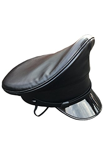 Joyplay Gorra de Oficial de Policia Militar Enarbolada para Hombres Sombrero Que Lleva del Club de Cuero de La PU, 59