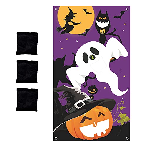 Juego de Lanzamiento 3 bolsas de frijoles y 1 pancarta de juego de lanzamiento,Kit de Juegos de Lanzamiento,Adecuado para juegos al aire libre, suministros para fiestas de cumpleaños