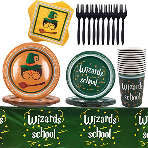Juego de Vajilla para Fiestas - YUESEN Harry Potter Suministros de Fiesta Harry Potter Platos Servilletas Papel Vasos de Vajilla para Niñas Niños Cumpleaños Baby Shower Boda (69pcs)