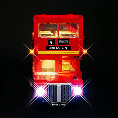 Juego Luces LED Juego Luces para Creator Expert London Bus Model Juego Luces Iluminación Compatible con Lego 10258 (Solo Luz LED, Sin Kit Bloques de Construcción)