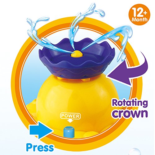 Juguete de Baño Funcorn, Pulpo Rociador de Agua Electrónico (Color Aleatorio) Puede Rotar con Fuente, Flota en Bañera, Ducha, Baño, Piscina Juguete para Bebé, Niño, Fiesta Infantil - Bomba de Agua