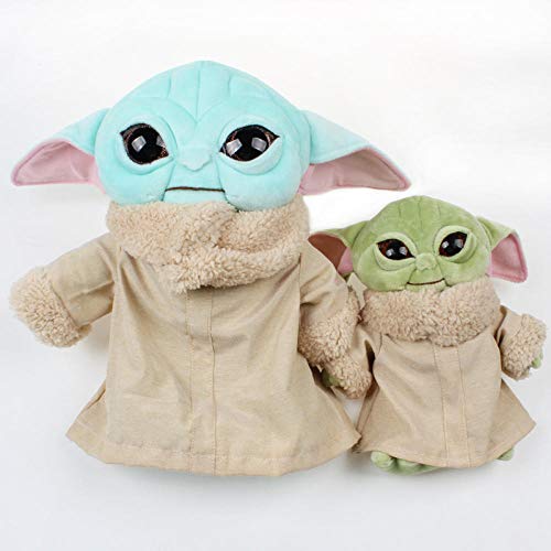Juguete de peluche Baby Yoda, el compañero mandaloriano de la almohada de peluche con el bebé Yoda Fácil de llevar, también puedes dormir con tu hijo-30cm_blue_Yoda