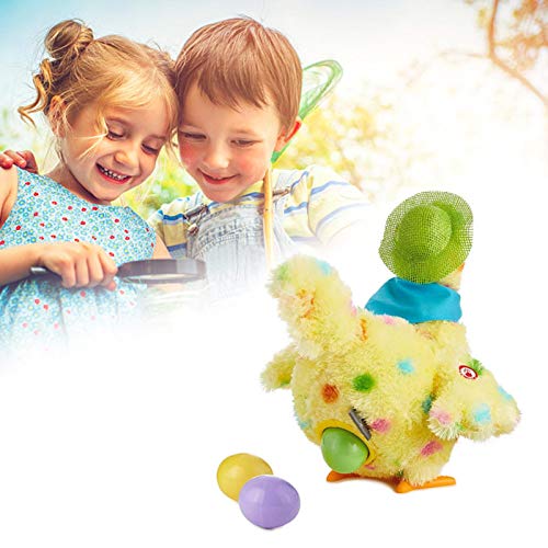 Juguetes de pollo para niños, juguetes de animales de pollo, juguete de gallina que pone huevos, animal de peluche interactivo de gallina, pollo de peluche loco con música de sonido