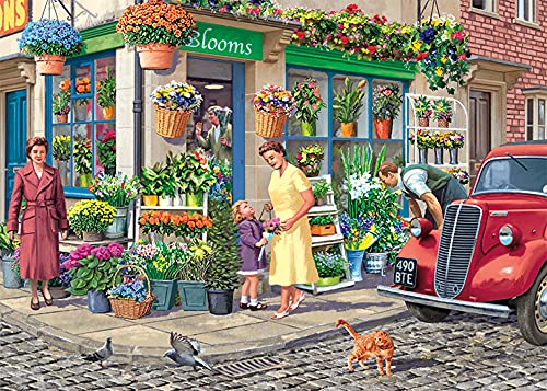 Jumbo Spiele- Corner Shops-4x 1000 Teile Puzzle, Color Multicolor. (11329)