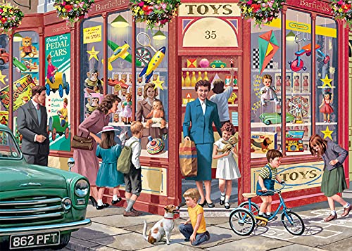 Jumbo Spiele- Corner Shops-4x 1000 Teile Puzzle, Color Multicolor. (11329)
