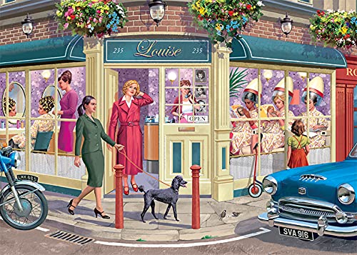 Jumbo Spiele- Corner Shops-4x 1000 Teile Puzzle, Color Multicolor. (11329)