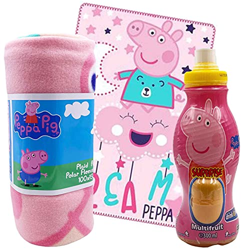 JuniorToys Peppa Pig Set de Regalo con Manta Taza y Gomas de Frutas Peppa Wutz
