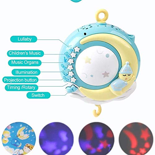 KDDD Bebe Sonajero Colgante Cuna giratoria 360 ° Cuna Musical Cama móvil Campana Juguetes Sonajeros Colgantes Regalo de proyección giratoria Sonajero Colgante Cuna