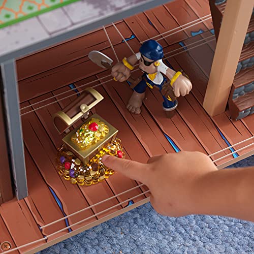 KidKraft- Juego de madera para niños con barco pirata y figuras de acción incluidas, Pirate's Cove (63284) , color/modelo surtido