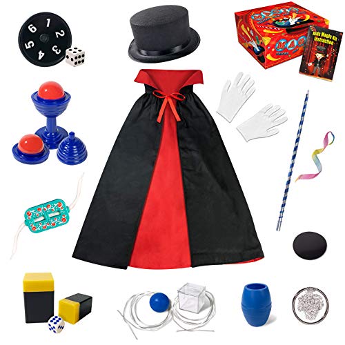Kids Magic Kit - Beginners Kids Magic Tricks Set Included Magic Wand, Top Hat, Fancy Dress & Much More, Novelty Magic Props Toy Birthday Christmas Gift for Magician Boy Girl