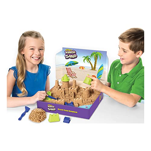 Kinetic Sand Kingdom Playset with 3lbs of Beach Sand, for Ages 3 and Up Mega Castle Set, Multicolor (Spin Master 6044143)