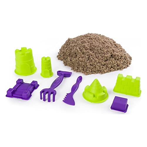 Kinetic Sand Kingdom Playset with 3lbs of Beach Sand, for Ages 3 and Up Mega Castle Set, Multicolor (Spin Master 6044143)