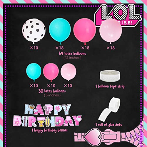 Kit de arco de guirnalda de globos de fiesta sorpresa Decoraciones para fiesta de cumpleaños Baby Shower 94Pack Surprise Doll Theme Birthday Party Supplies