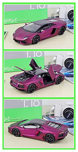 Kit Juguetes Coches Metal Resistente 1:18 Escala Modelo De Coche para Lamborghini Aventador LP700 Aleación Diecast Coche De Juguete Coches Juguetes para Niños Maravilloso Regalo (Color : Rosado)