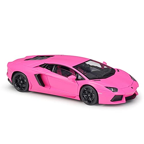 Kit Juguetes Coches Metal Resistente para Lamborghini Aventador LP700 1:18 Simulación Carreras Modelo Aleación Fundición Presión Serie Regalo Niños Coche Maravilloso Regalo (Color : Rosado)