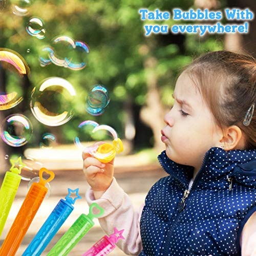 KreativeKraft Pomperos para Niños, Pack de 40 Varitas Pompas de Jabon, Juguetes para Niños Exterior Interior, Tubos para Crear Burbujas de Jabon, Regalos para Niños y Niñas