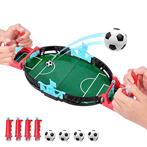 Kriogor Mini Mesa De Futbolín Juegos, Mesa de Juego de futbolín Mini Juego de Arcade de Mesa de fútbol Juego de fútbol de Escritorio en Miniatura para niños Fiesta Familiar