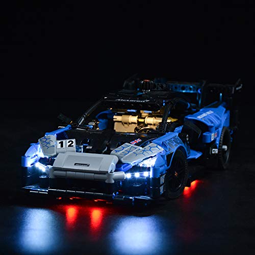 Kyglaring Juego de luces de iluminación para Lego 42123 Technic McLaren Senna GTR coche de carreras, kit de luz LED para LEGO 42123 (solo luz incluida)