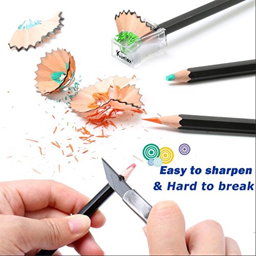 Lapices de Colores Kasimir 48 lapiz colores profesional por color en caja con Lapices extensor sacapuntas y borrador para artista Con funda de dibujos para nios