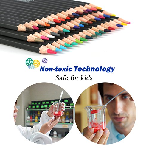 Lapices de Colores Kasimir 48 lapiz colores profesional por color en caja con Lapices extensor sacapuntas y borrador para artista Con funda de dibujos para nios