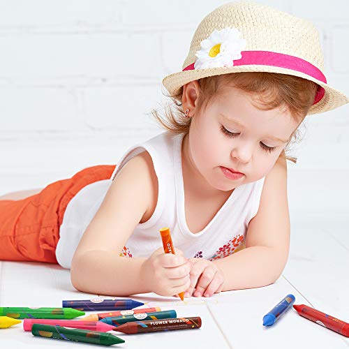 Lápices de Colores para niños, Surtido de 16 Colores, Apto para niños pequeños, Producto Seguro y no tóxico Flower Monaco