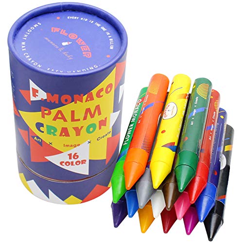 Lápices de Colores para niños, Surtido de 16 Colores, Apto para niños pequeños, Producto Seguro y no tóxico Flower Monaco