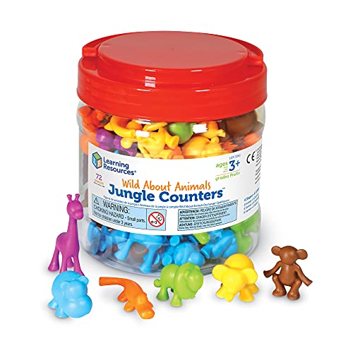 Learning Resources- Locos por los Animales, Figuras de la Jungla, Juego de 72, Color (LER3361) , color, modelo surtido