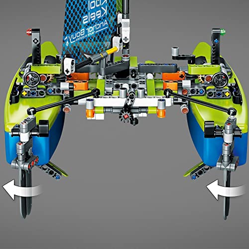 LEGO 42105 Technic Catamarán, Juguete de Construcción 2en1 Incluye 2 Velas, 2 Orzas y un Timón, para Niños de +8 años
