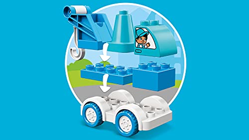 LEGO DUPLO My First - Camión Grúa, Set de Construcción de Vehículo Azul con Gancho, Juguete Recomendado para Niños y Niñas a Partir de 18 Meses (10918)