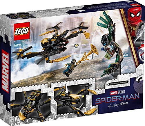 Lego Marvel 76195 - Juego de drones de Spider-Mans + libro de Los Vengadores nº 8 (cómics, plantillas para colorear, cartel) con minifigura de Iron Spider