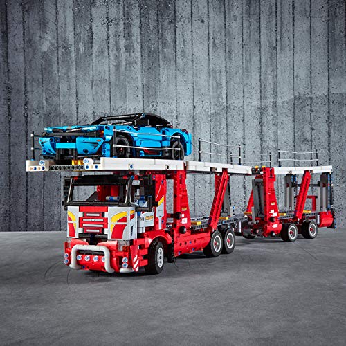 LEGO Technic - Camión de Transporte de Vehículos, Nueva maqueta de juguete, Set de construcción que Incluye un Coche Chevrolet Corvette ZR1 (42098)
