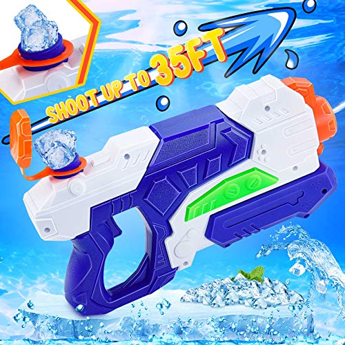 lenbest 2 Pack Pistola de Agua, 600ML Pistola de Chorro de Agua con Alcance de 10 M, Pistolas de Agua para Niños, Agua Verano Juguetes de Agua Juego en Jardín, Playa, Piscina al Aire Libre