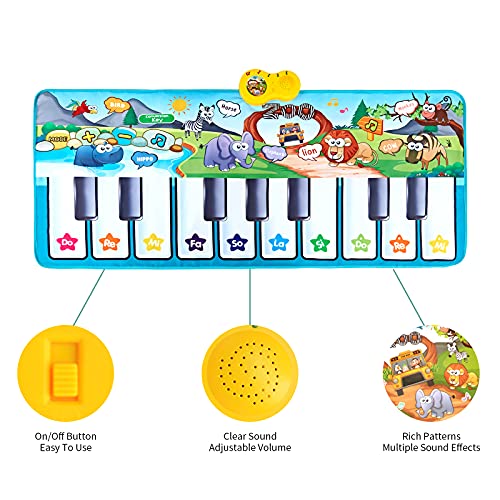LEVONSTY Alfombrilla de baile para piano, juego musical para niños, alfombrilla para ratón táctil, manta instrumento musical educativo regalos de juguete (150 x 78 cm)