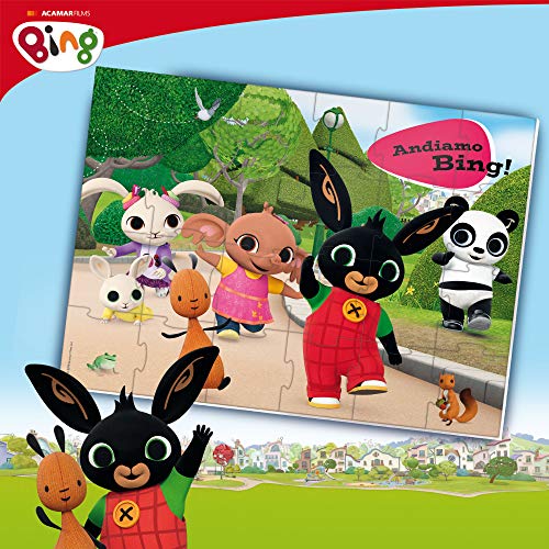 Lisciani - BING GIANT FLOOR Mega Puzzle 24 PCS 70x50 cm - Vamos Bing! Juego educativo para niños de 1 á 4 años (74709)