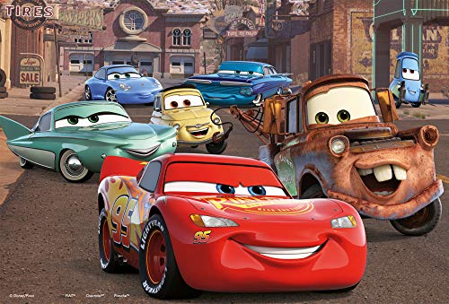 Lisciani - Puzzle in a Tub Doble Cara con Reverso para Colorear 24 Piezas con 4 rotuladores incluidos Disney Cars Puzle para niños a partir de 3 años (86139)