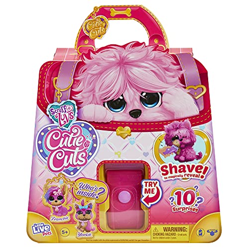 Little Live Pets Scruff-a-Luvs Cutie Cuts Afeitar, revelar y peinar, Mascota de Rescate de Felpa, Color Rosa (Moose Toys 30146)