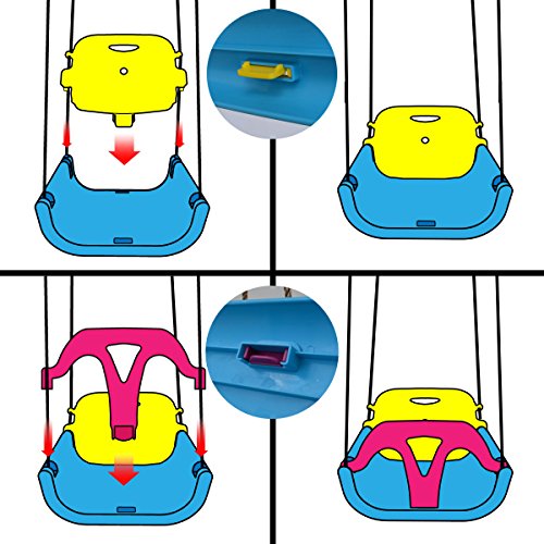 LittleTom 3en1 Silla de Columpio 40x43x33cm Bebé Niño Infantil 6-72 Meses Azul-Amarillo