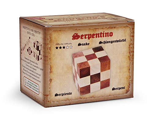 Logica Juegos Art. Serpiente Verde - Rompecabezas de Madera 3D - Rompecabezas de los Serpientes - Dificultad 4/6 Extrema - Colección Leonardo da Vinci