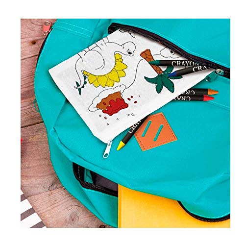 Lote 30 Estuches para Colorear Dinosaurios con 4 Ceras. Regalos para cumpleaños niños. Detalles Infantiles para colegios, guardería..