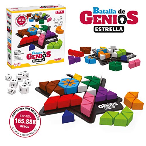 Lúdilo- Batalla de genios Stars, Rompecabezas, Mesa Educativo, Puzzles para niños con Piezas de Madera, Juegos Tablero, Potencia la lógica y Velocidad (80955)