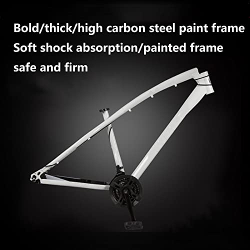 Mapeieet Bicicleta de montaña con Llantas Gruesas para Adultos, Marco de Acero Alto Contenido de Carbono, Bicicleta con Freno de Disco Doble - 26 Inch x 4.0-21 velocidades,Naranja
