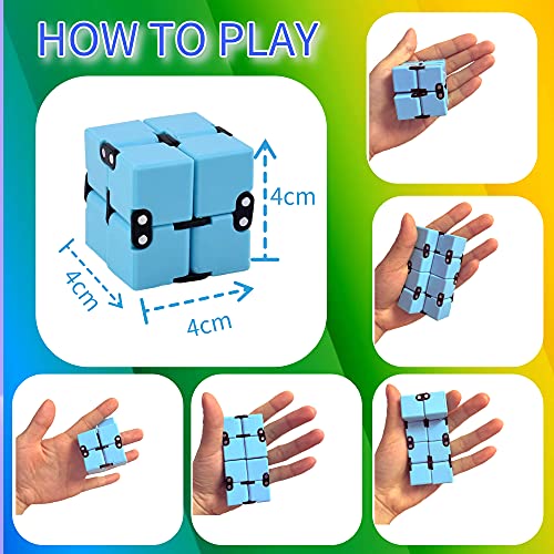 MarckersHome 26 Piezas Fidget Toys, Set de Juguetes antiestrés Barato con Anillo Mágico Arco Iris Empuje Burbuja, Fidget Box Regalo de Oficina en el Aula para niños y Adultos Relajarse