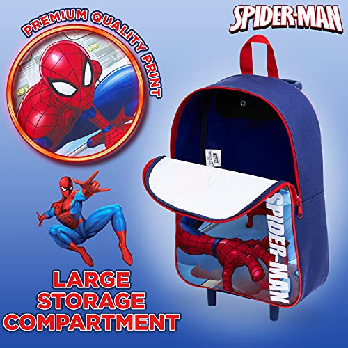 Marvel Mochilas Escolares Con Ruedas, Mochila Spiderman, Mochila Infantil Para El Colegio o Guardería, Maleta Pequeña Con Ruedas, Regalos Para Niños