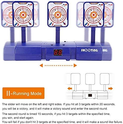 mciskin Objetivo Electrónico para Pistolas Nerf, Objetivo Móvil de Izquierda a Derecha para Disparar, Efectos de Sonido y Luz para Nerf Guns N-Strike Elite/Mega/Rival Series(Nueva edición de 2020)