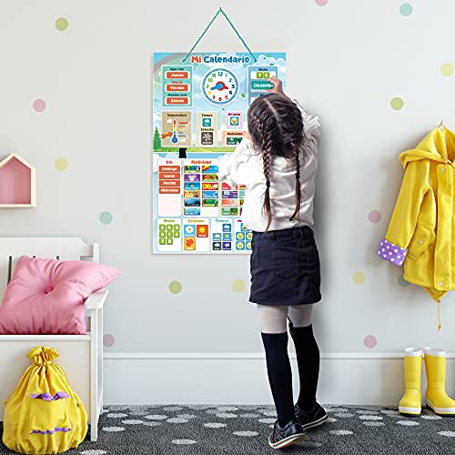 Mi Primer Calendario de SmartPanda - Juguete Educativo Magnético para Niños o Niñas - Incluye Reloj, Estación Meteorológica, Actividades y Emociones – para Pared o Frigorífico – en Español