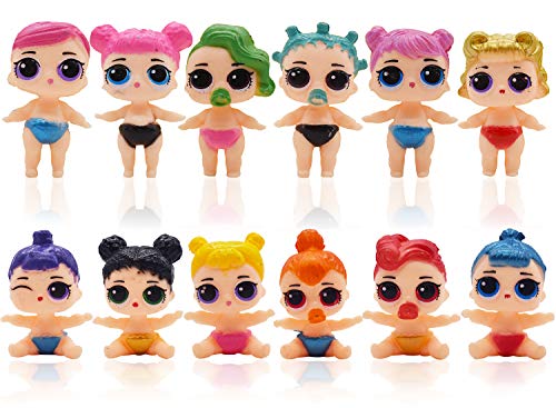 Mini Juego de Figuras Decoración para Tartas YUESEN 12pcs LOL Surprise Caricatura Cake Topper Mini Juguetes Baby Shower Fiesta de cumpleaños Pastel Decoración Suministros para Adorno de Torta