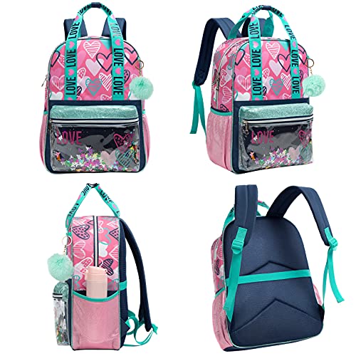 Mochila para niños Mochila para niños y niñas Mochila Escolar con diseño holográfico, Bolso 3 en 1 Juego de Mochilas Mochila niños y niñas Adolescentes, 35×18×43CM